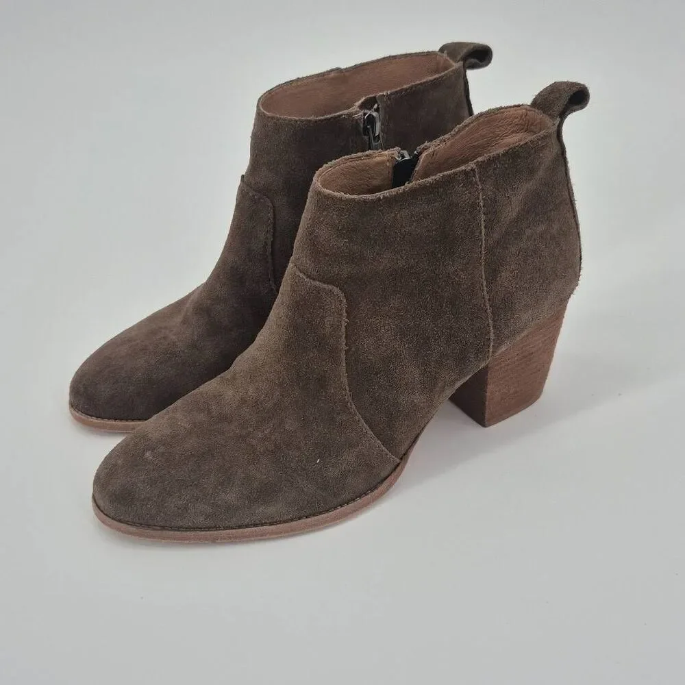 Madewell Ankle Boots Brenner Brown Suede Shoes Size 10
